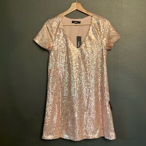 Lulus Rose Gold Sequin Dress